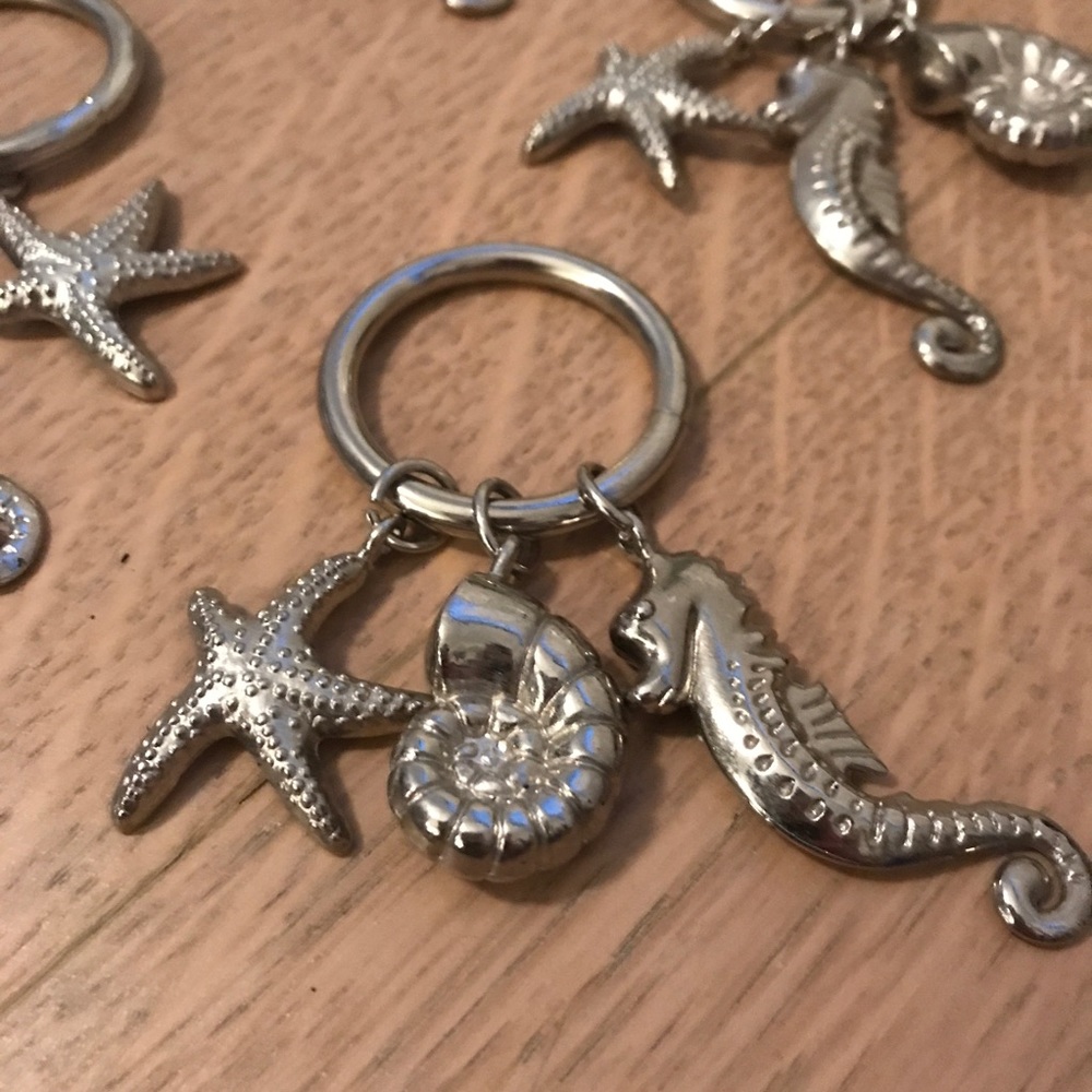 Pottery Barn Seashore Napkin rings x6